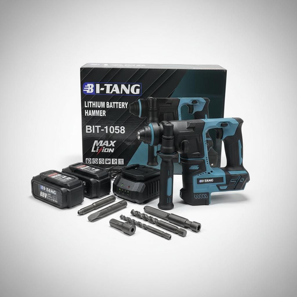 BITANG AKUMULÁTOROVÉ VŔTACIE KLADIVO SDS+ S 2× BATÉRIAMI A NABÍJAČKOU