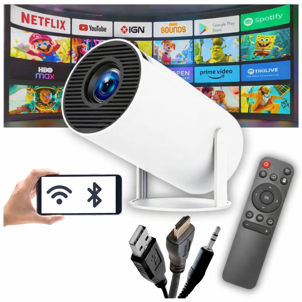 Android smart projektor Wi-Fi + Bluetooth