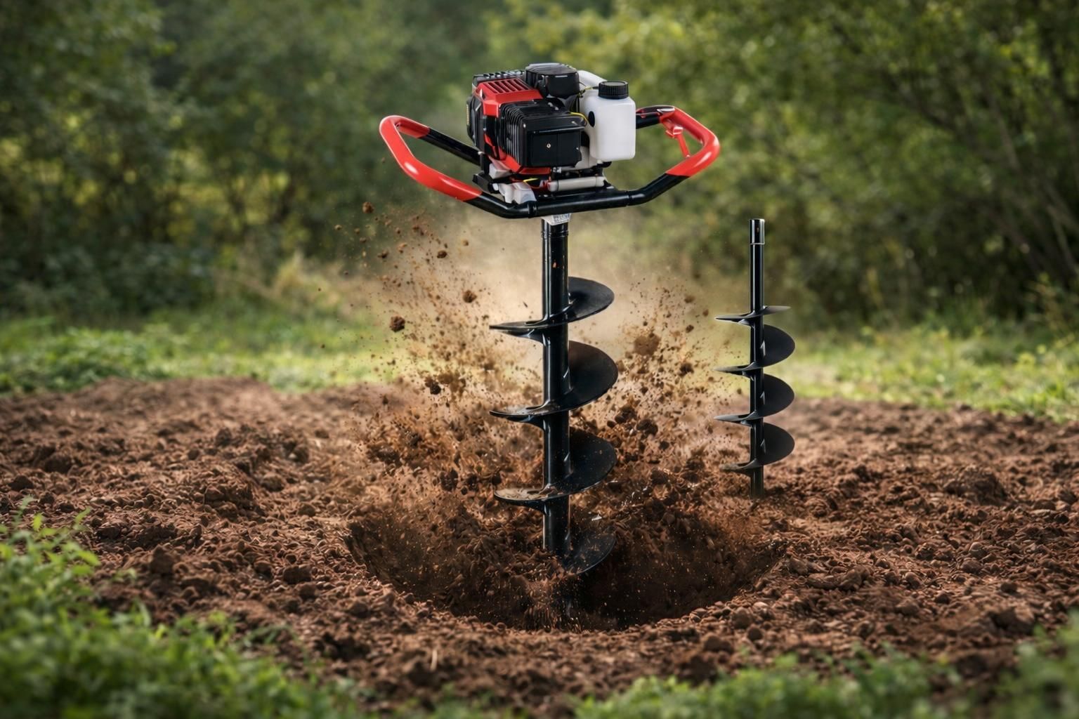 MOTOROVÝ ZEMNÝ VRTÁK S 2× VRTÁKMI – KRAFT ROYAL